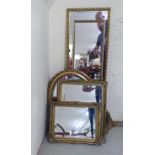 Seven modern mirrors in gilt frames  various sizes