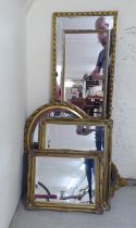 Seven modern mirrors in gilt frames  various sizes