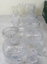 Glassware: to include a Czech crystal fruit bowl  10"dia