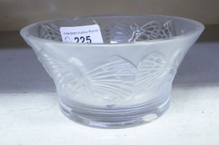 A Lalique shallow glass bowl, decorated with winged nudes  5"dia  (A/F)