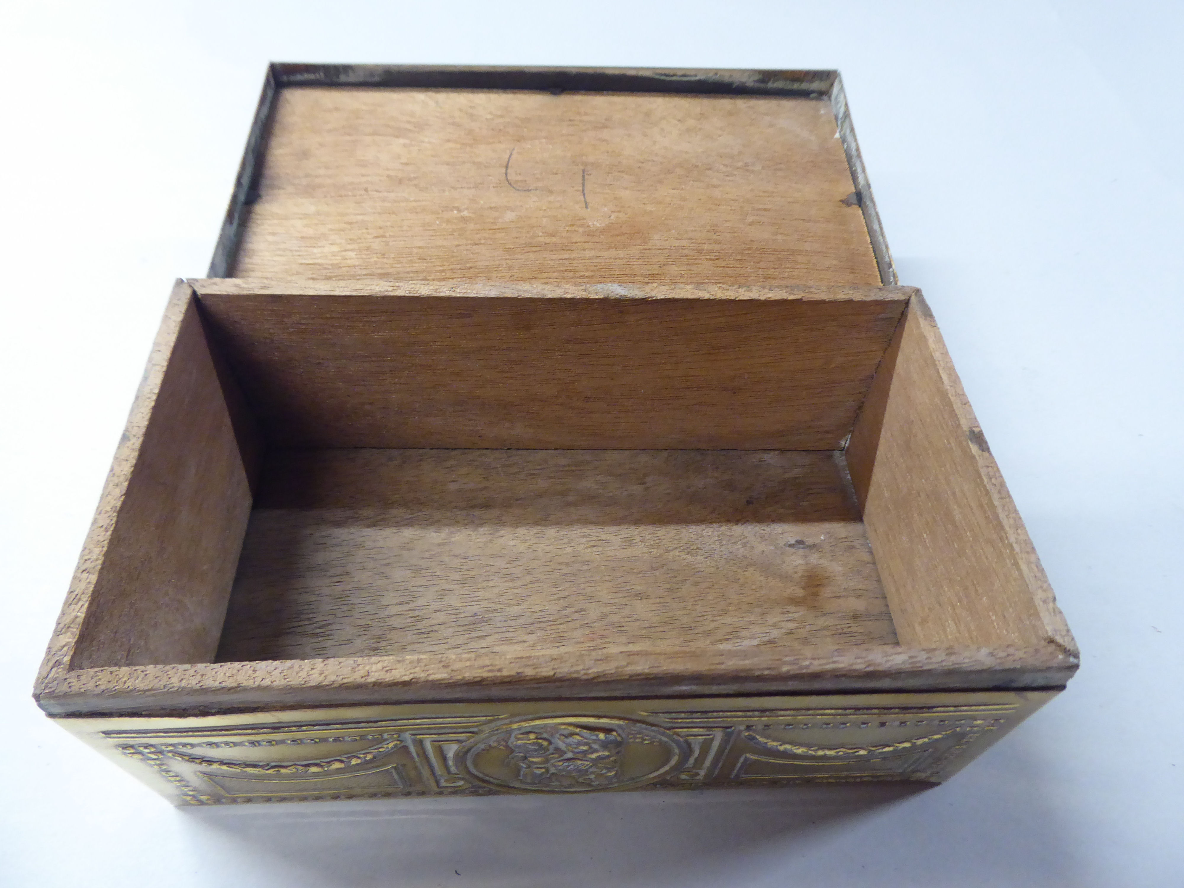 A late 19thC cast gilded metal jewellery box, fashioned as a commode, the hinged lid enclosing a - Image 10 of 10