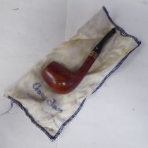 A Georg Jensen briarwood smoker's pipe, in a dedicated pouch