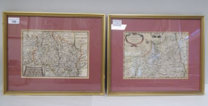 Two 17thC French coloured regional maps, viz. 'Cadurcium' and 'La Partie Serpentvionale du Langue'