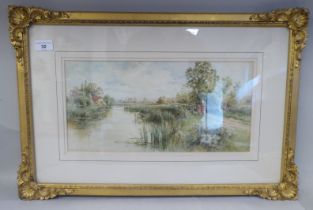 Henry John Kinnaird - 'Thames near Sonning'  watercolour  bears an inscription & signature  8" x 15"