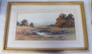 Cresswick Boydell - 'Summer Evening, Pastoral'  watercolour  bears a signature  11.5" x 23"  framed