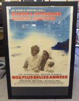 A vintage French film poster 'Nos Plus Belles Annees' (The Way We Were)  35" x 24"  framed