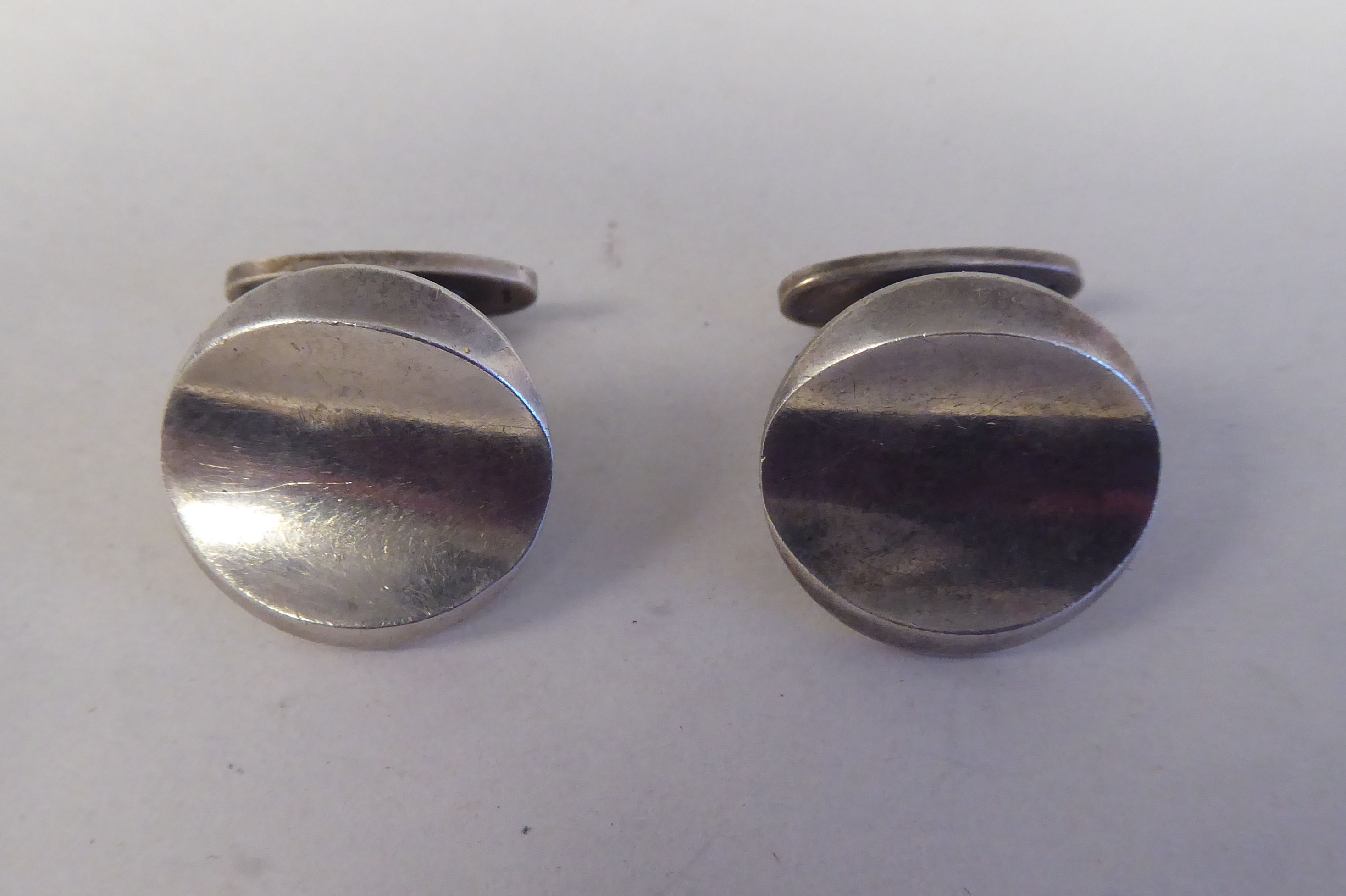 A pair of silver coloured metal Georg Jensen cufflinks  stamped 925