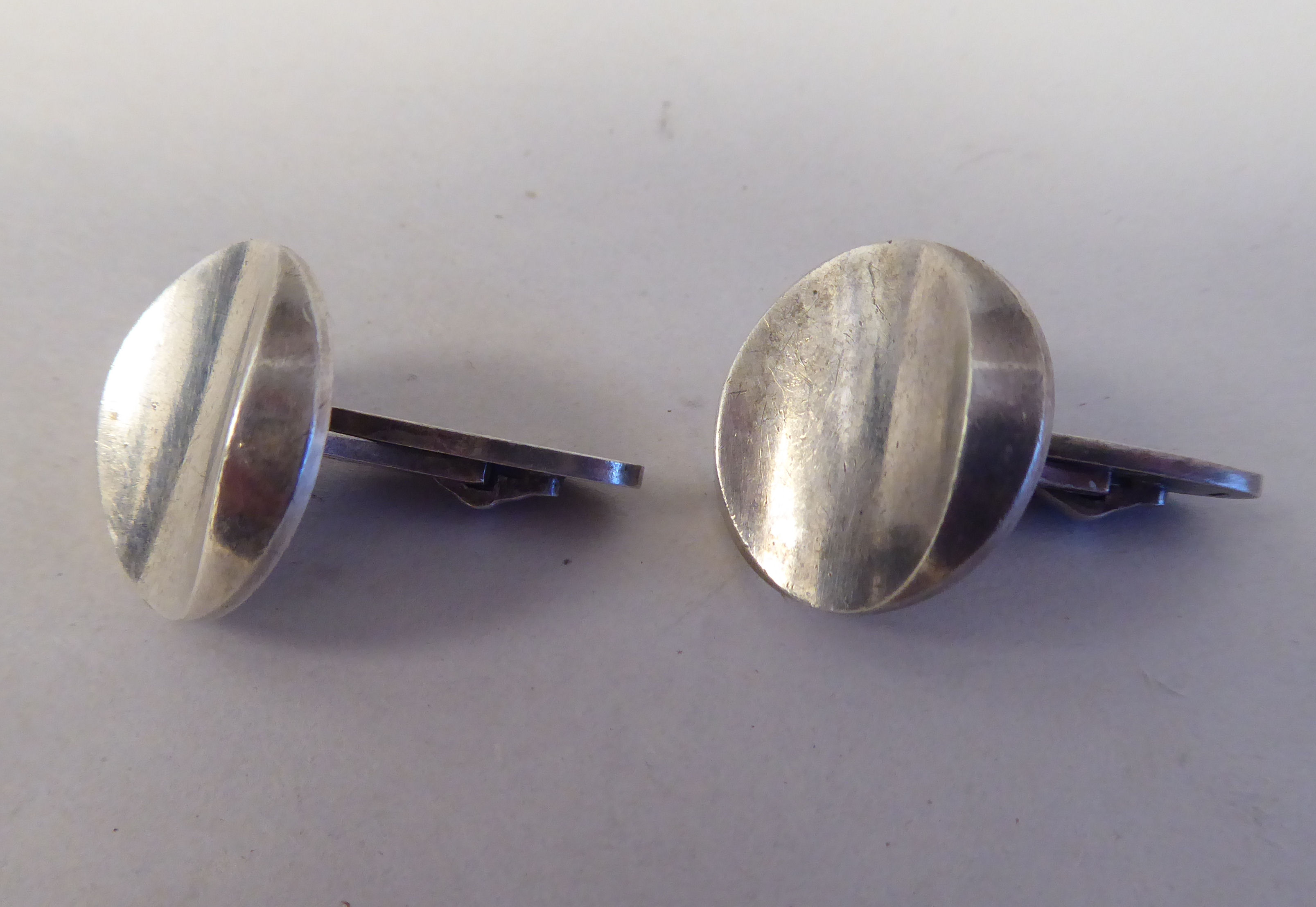 A pair of silver coloured metal Georg Jensen cufflinks  stamped 925 - Image 2 of 4