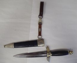 A Third Reich period DLV Flyer's dress knife with nickel plated fittings, an enamelled swastika on