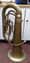 A late 19thC German bi-coloured metal euphonium with a later mouthpiece