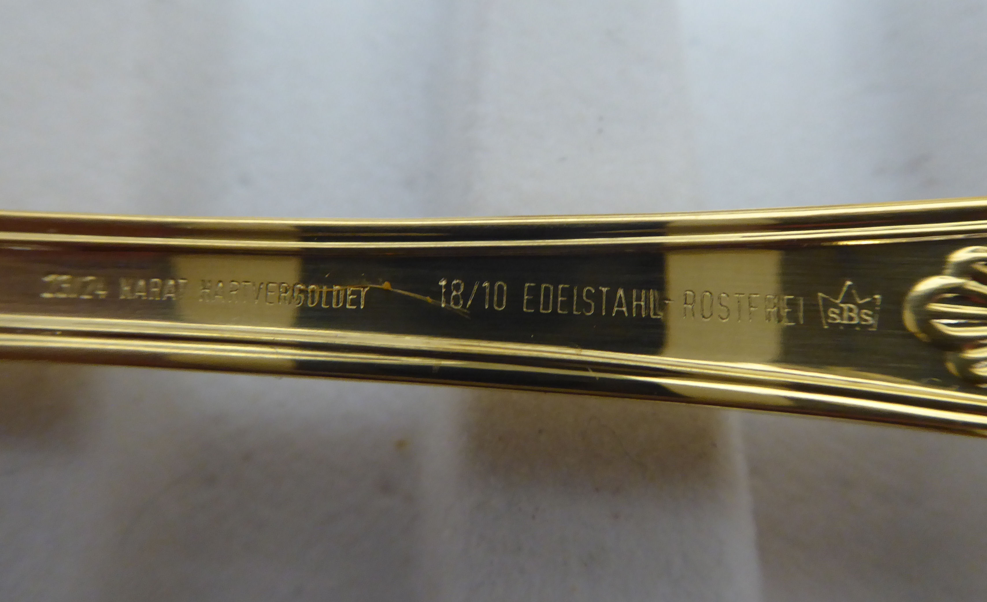 A Bestecke Solingen gold plated canteen of cutlery - Image 3 of 4