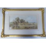 Henry John Kinnaird - 'A Surrey Cornfield'  watercolour  bears an inscription & signature  8" x 15"