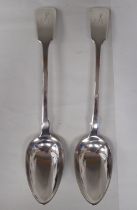 A pair of George IV silver fiddle pattern basting spoons  Jonathan Hayne  London 1823  (combined