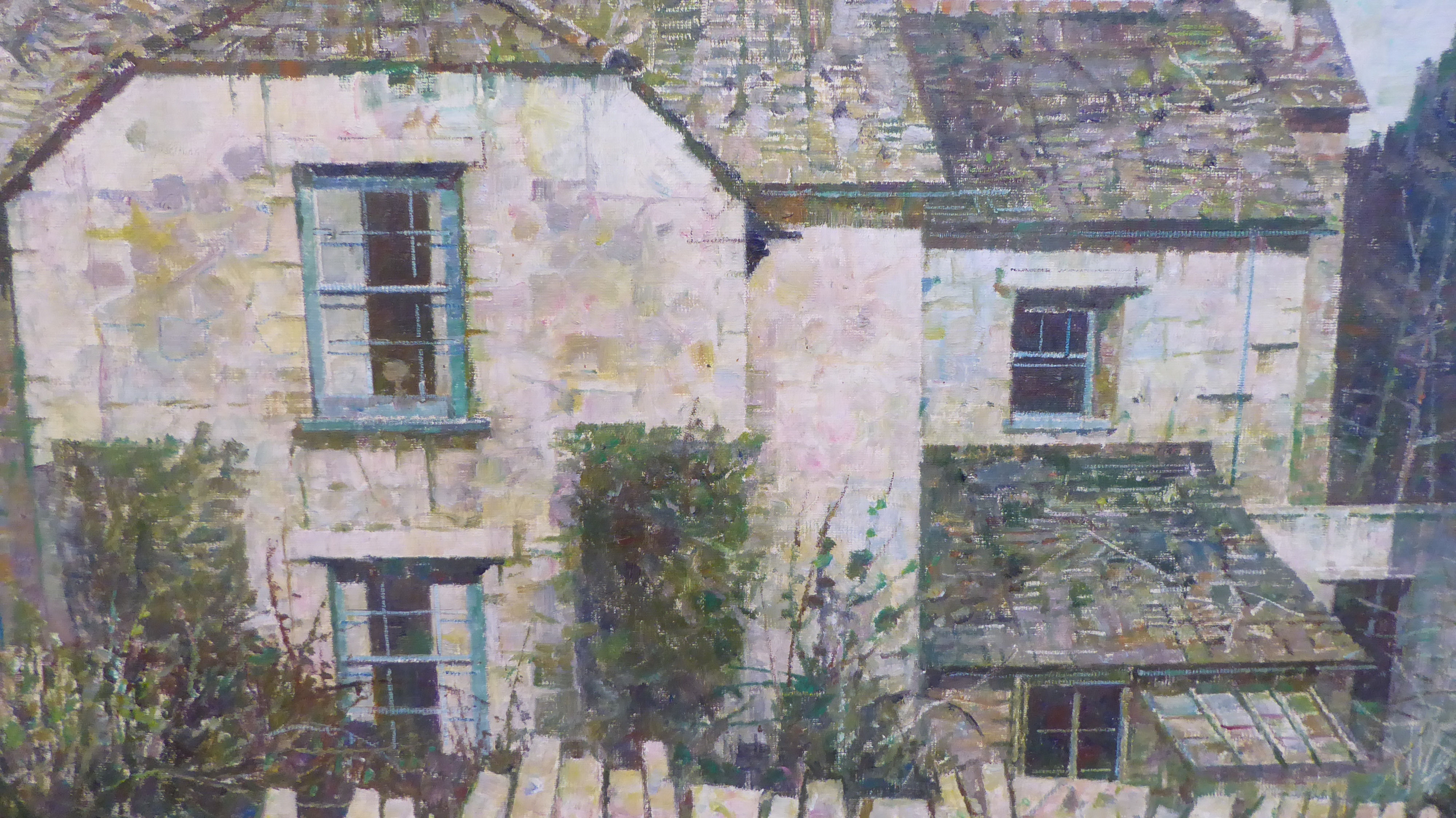 TD Plenderleith - 'Cottage in Crantock, Cornwall'  oil on board  bears a signature  24" x 29" - Image 4 of 6