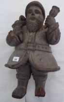 A carved fruitwood figure 'Father Christmas'  20"h