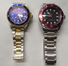 Two stainless steel cased bracelet watches