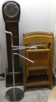 Small modern furniture: to include a chromium plated three branch towel rail  40"h