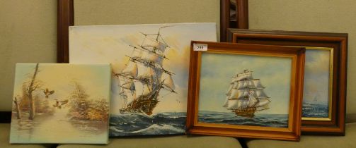 Ambrose - four works  oils on canvas  all approx. 10" x 8"   two framed