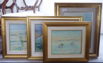 Four framed works by Fausto Govani - mainly landscapes  mixed media on board  bearing signatures