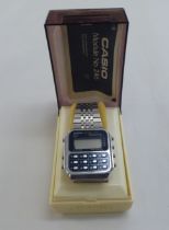 A Casio CA-901 stainless steel cased calculator bracelet watch