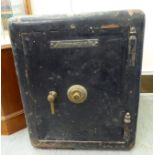 A Griffiths cast iron floor safe  24"h  20"w  16"deep (combination not given)  (Our staff cannot