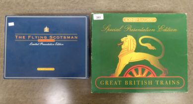 Hornby railways, viz. The Flying Scotsman Limited Edition presentation set  boxed; and another The