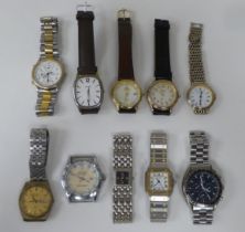 Variously cased and strapped wristwatches