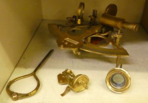 Scientific instruments: to include a lacquered brass sextant