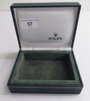 A hinged Rolex watch box