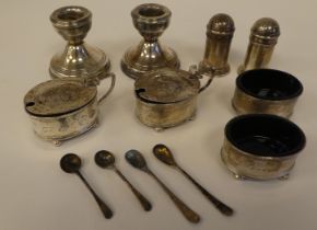 Silver tableware, mainly salt cellars  mixed marks