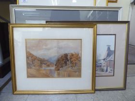 Five framed various watercolours: to include J.Buckley - historic Egyptian scenes  bearing