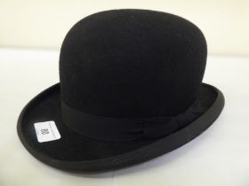 A Lock & Co black bowler hat  inner measurement, front to back  8"