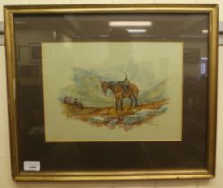Brian Rawling - 'A Last Spy'  watercolour  bears a signature  9" x 12"  framed
