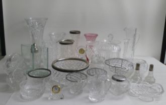 Decorative glassware: to include a Waterford crystal timepiece, fashioned as a longcase clock  6"h