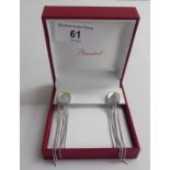 A pair of silver Baccarat glass clip-on earrings  boxed