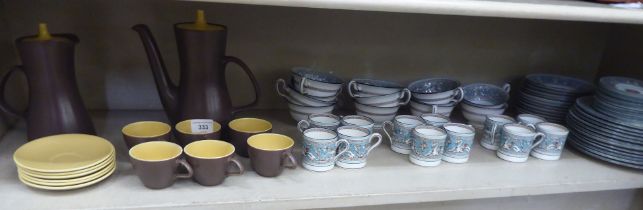 A Poole pottery brown and cream glazed coffee set; and Wedgwood bone china tableware