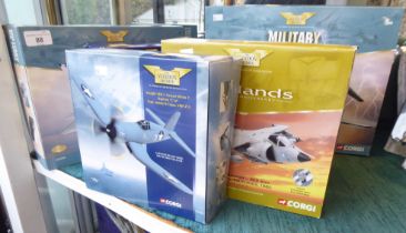 Seven Corgi 1:72 scale models from the Aviation archive collection  boxed