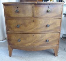 A late Victorian mahogany four drawer dressing chest, raised on bracket feet  36"h  35"w