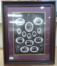 A monochrome print of the Royal Family in the Victorian era 12" x 15"  framed