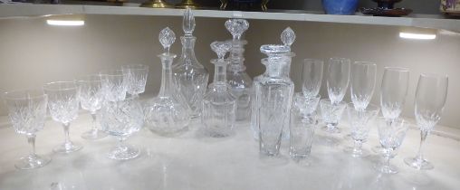 Glassware: to include decanters, pedestal wines and Champagne flutes