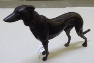 A modern cast bronze model dog  6"h