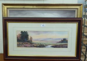 Pictures: to include Anthony - a Highland landscape  oil on board  bears a signature  6" x 22"