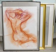Three framed Alex Prowse studies - a nude and two ballerinas  two pastels/one print  all approx. 19"