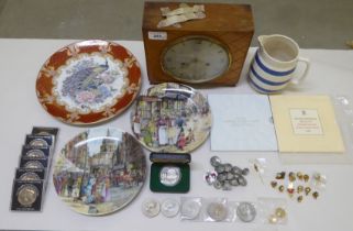 A mixed lot: to include coins; and badges