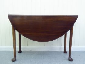 An early 20thC and later mahogany drop-leaf dining table  28"h  42"w  45"L open