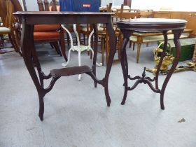 Small furniture: to include an Edwardian mahogany hall table, raised on cabriole legs  29"h  26"w