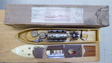 A Bowman Models Limited live steam 'Sea-Jay' Super Cruiser boat  boxed