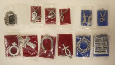 Jorgen Jensen pewter items of personal ornament: to include a horseshoe pendant