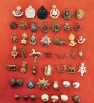 Miscellaneous military and associated cap badges; buttons and other emblems, some copies: to include