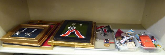 Framed and loose military and associated medals and medallions, some copies: to include German Third